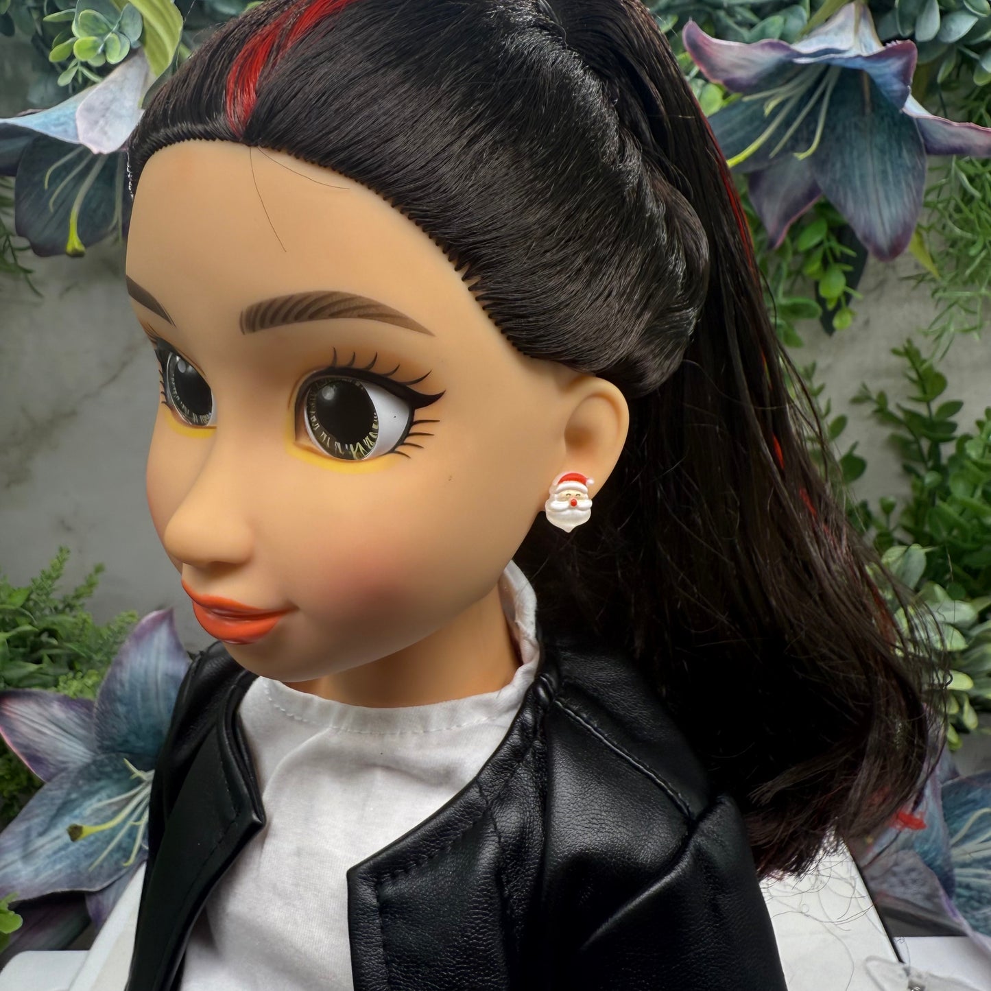 Santa Claus Christmas Post Doll Earrings • 18 Inch Fashion Doll Jewelry