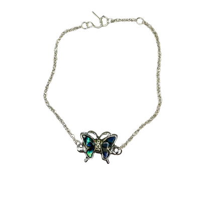 Blue Turquoise Enamel Butterfly Charm Silver Doll Necklace • 18 Inch Fashion Doll Jewelry