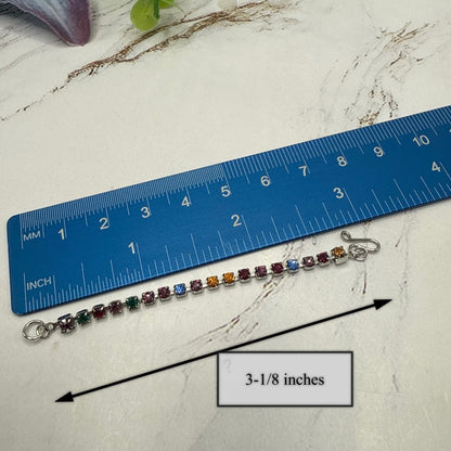 Multi Color Rhinestone Silver Doll Necklace • 16 Inch Fashion Doll Jewelry