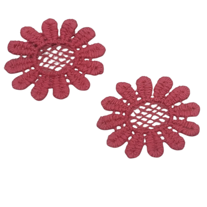 Set Of Two Pink Crochet Fabric Doilies Doily Tablecloth • Dollhouse Decor Miniature