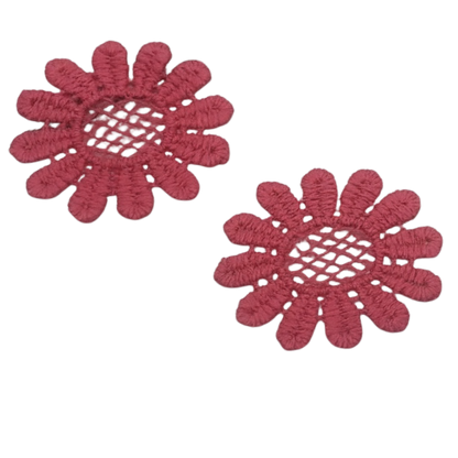 Set Of Two Pink Crochet Fabric Doilies Doily Tablecloth • Dollhouse Decor Miniature