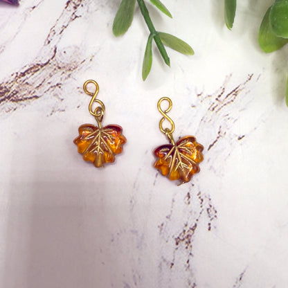Autumn Fall Leaf Leaves Doll Earring DANGLE ONLY • 18” Fashion Doll Jewelry