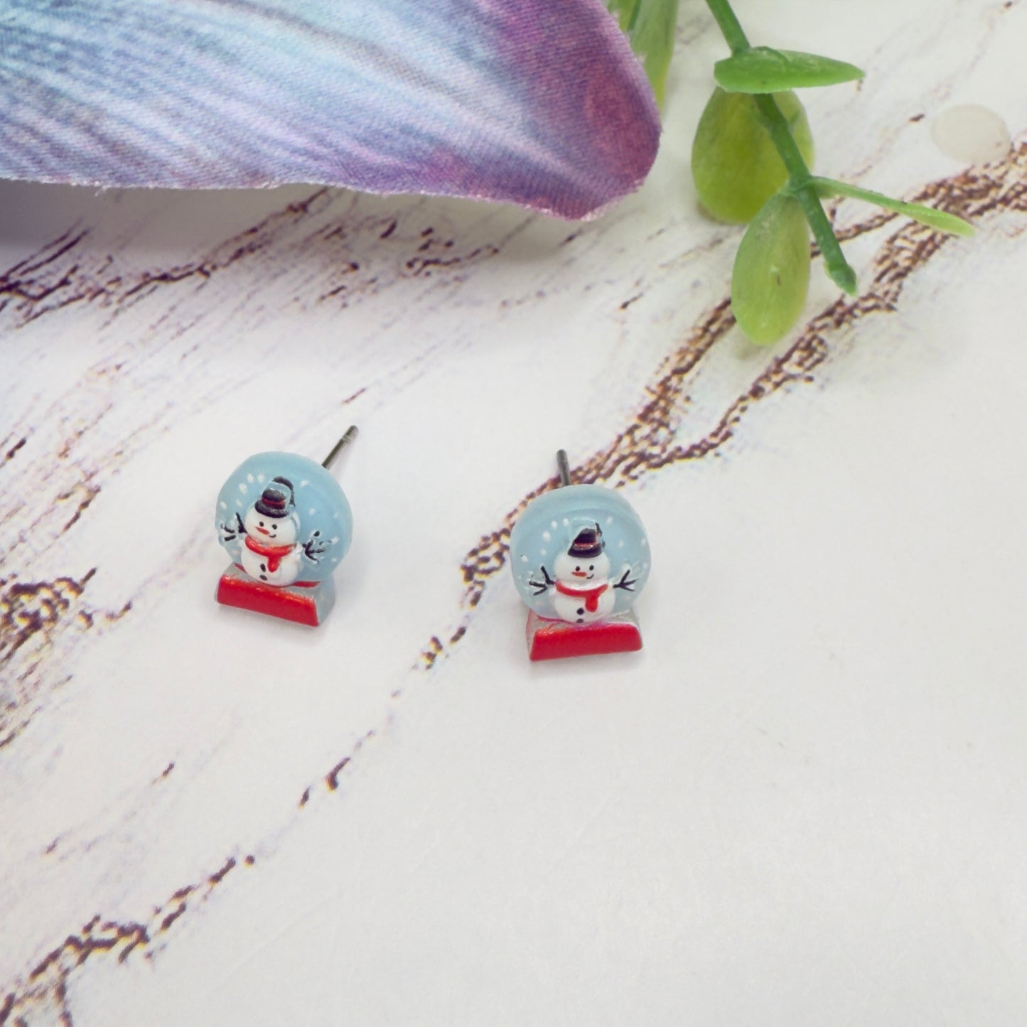 Christmas Snow Globe Post Doll Earrings• 18 Inch Fashion Doll Jewelry
