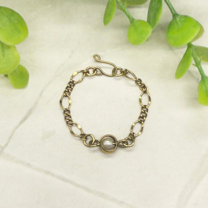 Pearl Accent Gold Large Link Chain Doll Necklace • 16 Inch Fashion Doll Jewelry