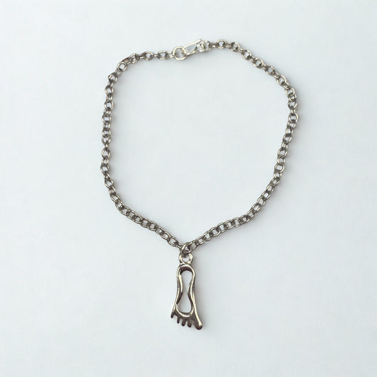 Silver Foot Charm Doll Necklace • 18 Inch Fashion Doll Jewelry