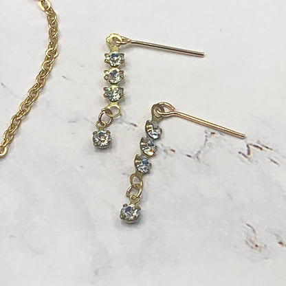 Clear Rhinestone Necklace Earrings  Set • 18 Inch Fashion Doll Jewelry