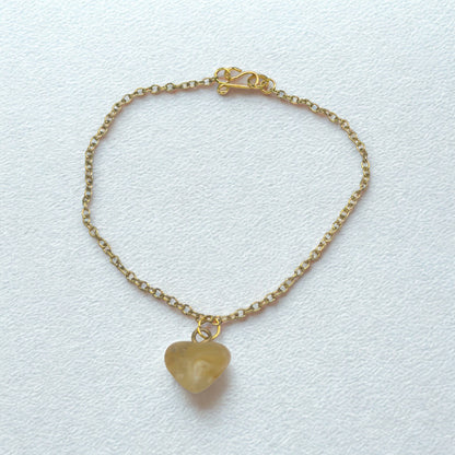 Golden Beige Heart Charm Gold Doll Necklace • 18 Inch Fashion Doll Jewelry