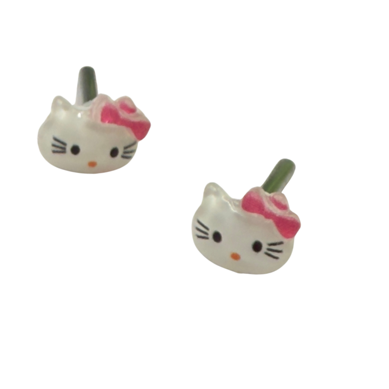 Hello Cat Kitty Pink Bow Post Doll Earrings • 2mm Post for 18 Inch Fashion Doll