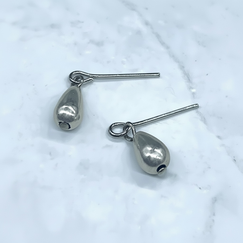 Silver Teardrop Dangle Doll Earrings • 16 Inch Fashion Doll Jewelry