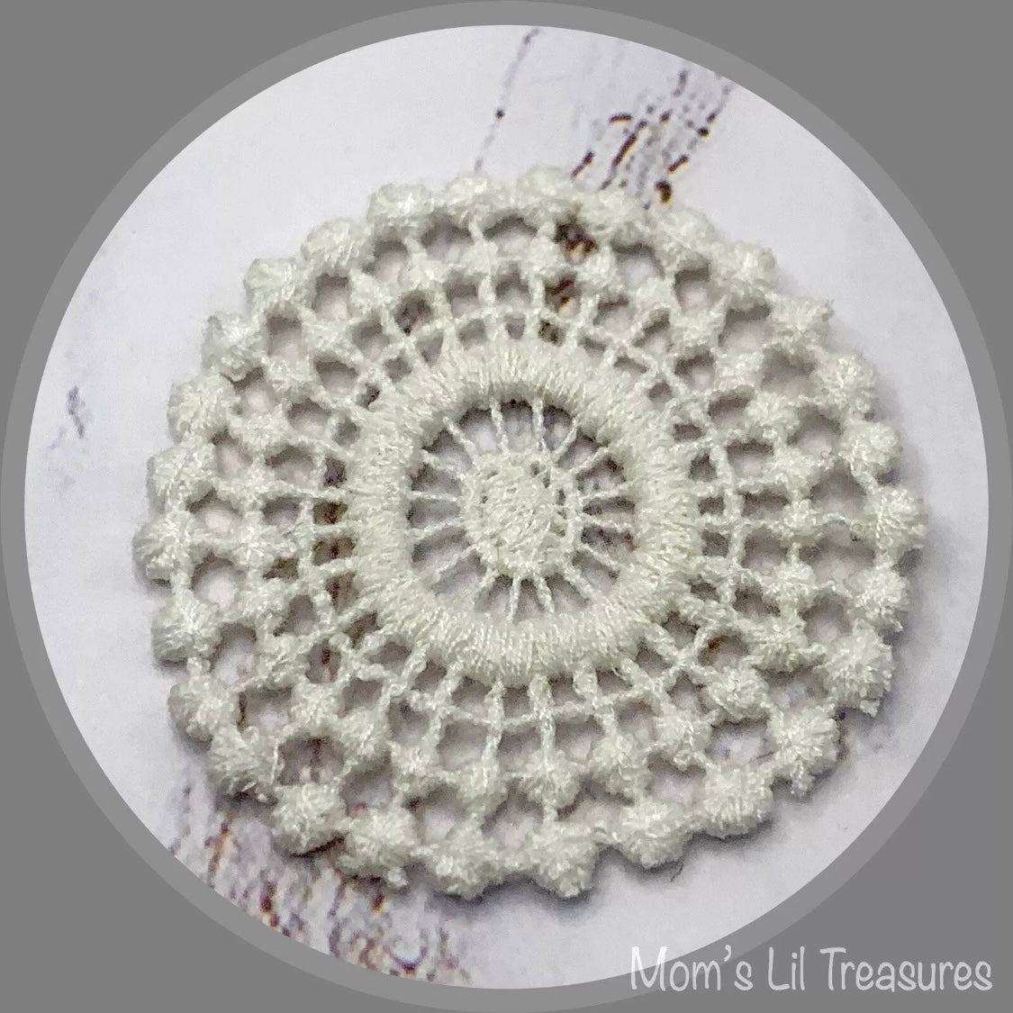Set of 2 Off White Cream Crochet Fabric Doilies Doily • Dollhouse Miniatures