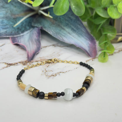 Multi Color Shape Brown Gold Beaded Doll Necklace • 18 Inch Fashion Doll Jewelry