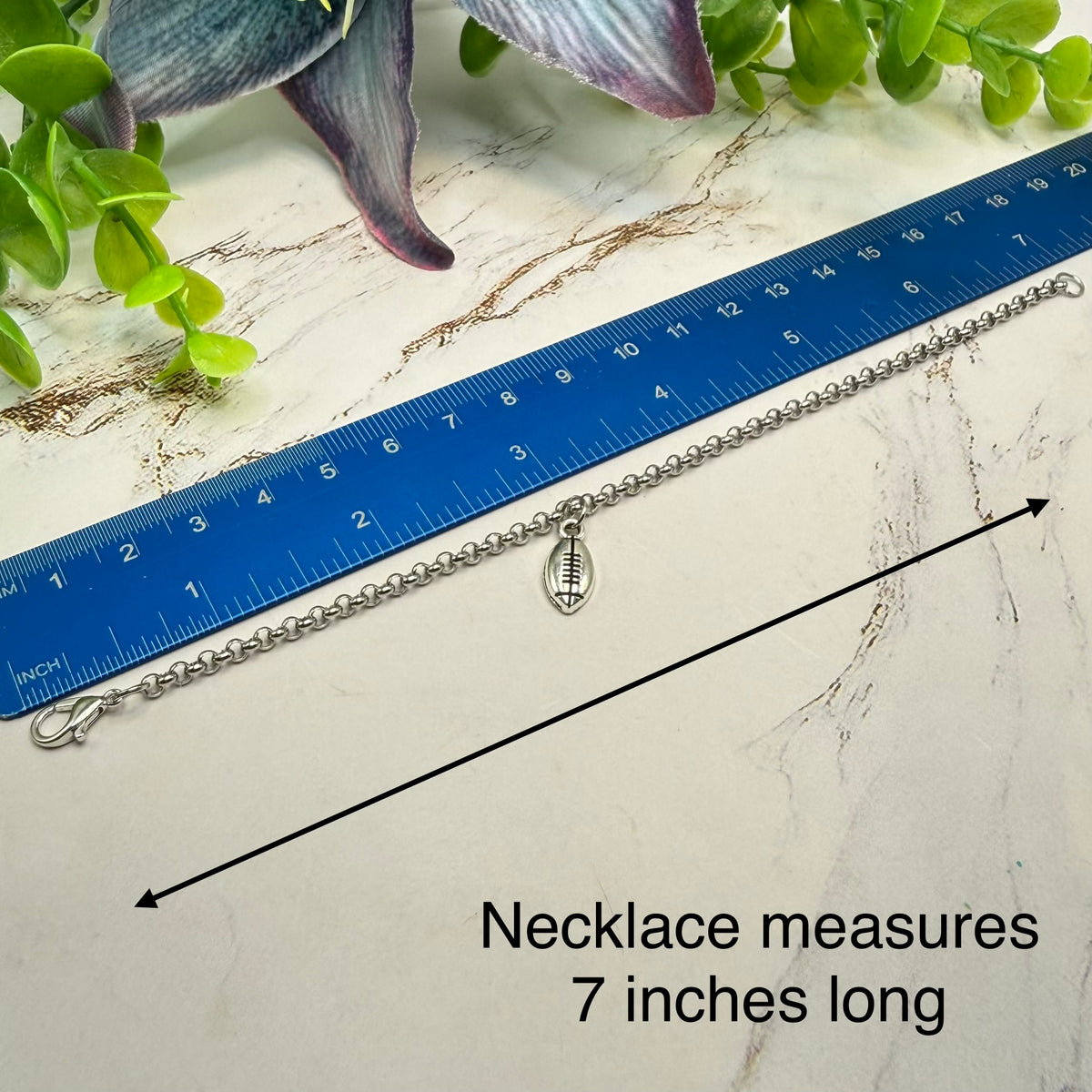 Silver Football Sports Charm Doll Necklace | for 18 Inch Fashion Dolls