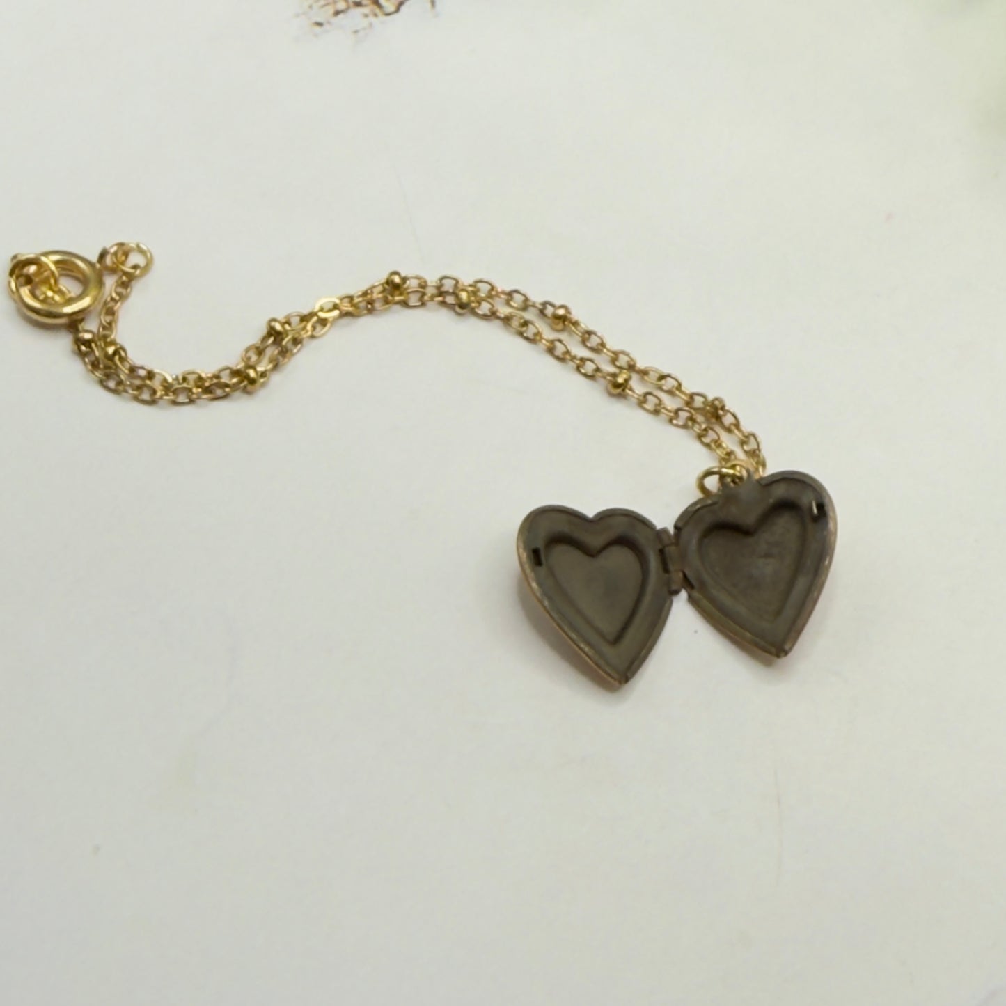 Dog Bulldog Puppy Photo Heart Locket Doll Necklace • 18 Inch Fashion Doll Jewelry