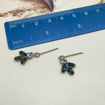 Blue Rhinestone Gold Tone Dangle Doll Earrings and Necklace Set • 18 Inch Fashion Doll Jewelry