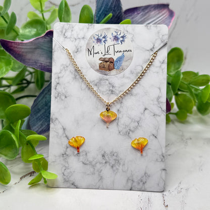 Autumn Leaf Charm Doll Necklace and Earrings Set | for 18 Inch Fashion Dolls