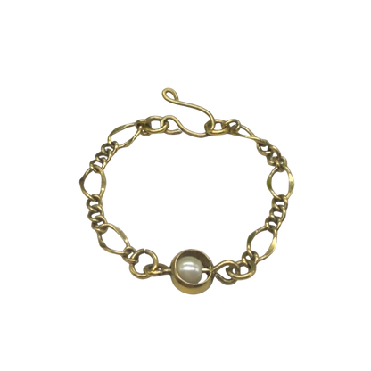 Pearl Accent Gold Large Link Chain Doll Necklace • 16 Inch Fashion Doll Jewelry