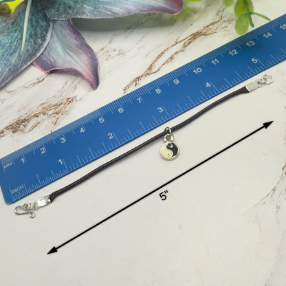 Yin-Yang Charm Black Nylon Cord Doll Necklace • 14 Inch Doll Jewelry