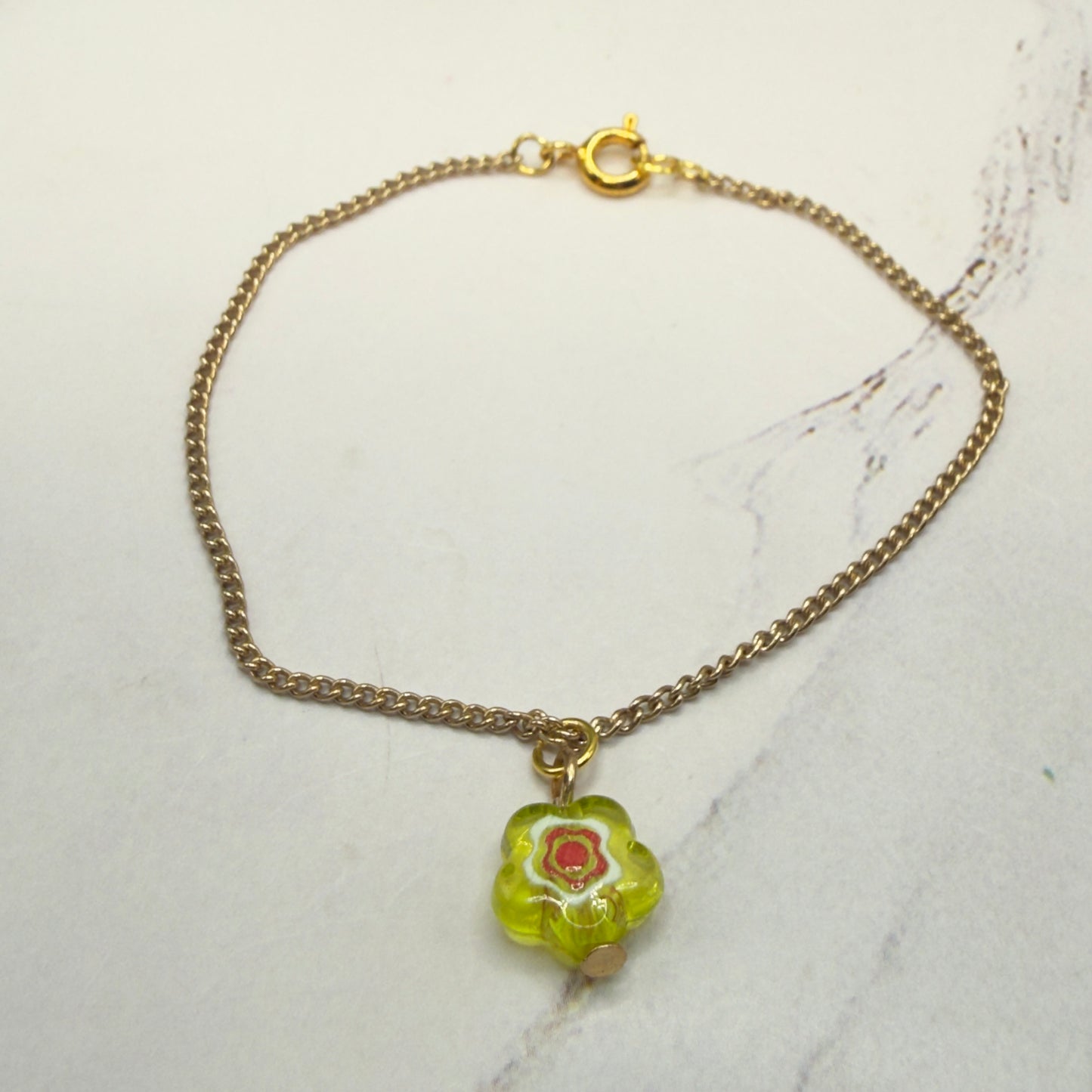 Yellow Translucent Flower Charm Gold Chain Doll Necklace • 18 Inch Fashion Doll Jewelry