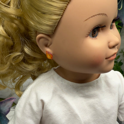 Fall Autumn Leaves Leaf Post Doll Earrings  • 18 Inch Fashion Doll Jewelry