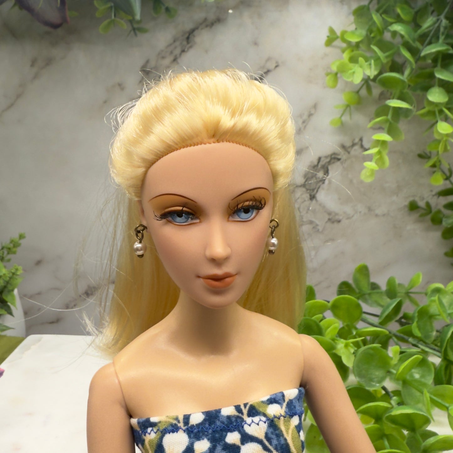 Pearl Drop Gold Dangle Doll Earrings • 16 Inch Fashion Doll Jewelry •