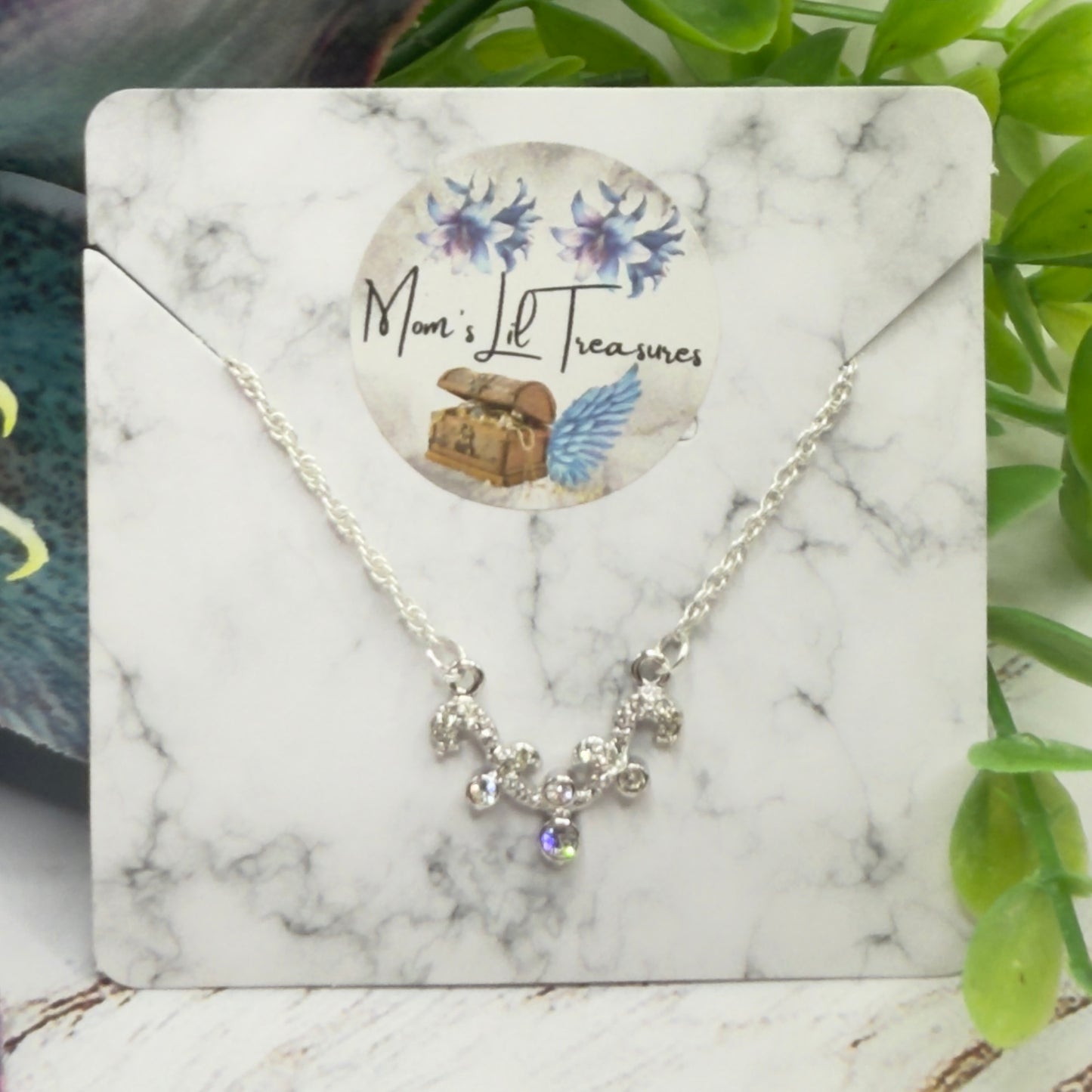 Clear Rhinestone Glamour Silver Doll Necklace • 16 Inch Fashion Doll Jewelry