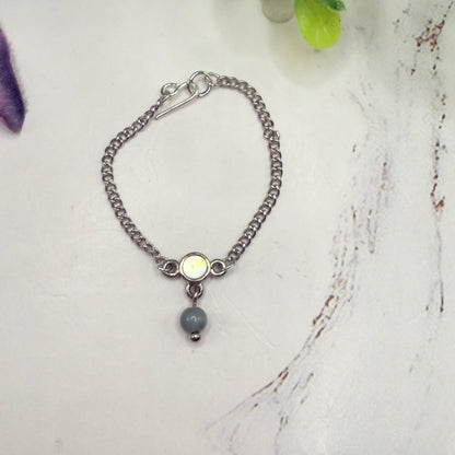 Gray Drop MOP Look Doll Necklace • 14 Inch Fashion Doll Jewelry