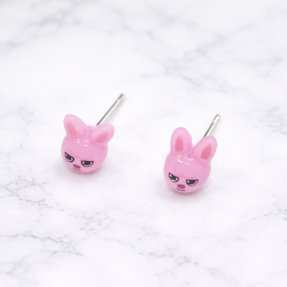 Pink Easter Bunny Post Doll Earrings • 18 Inch Fashion Doll Jewelry