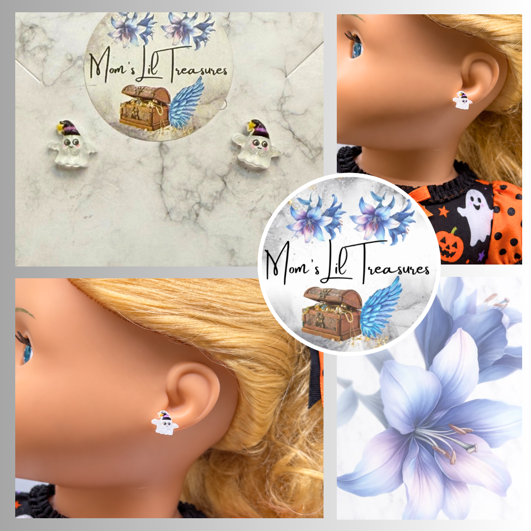 Ghost Halloween Post Doll Earrings | for 18 Inch Fashion Dolls