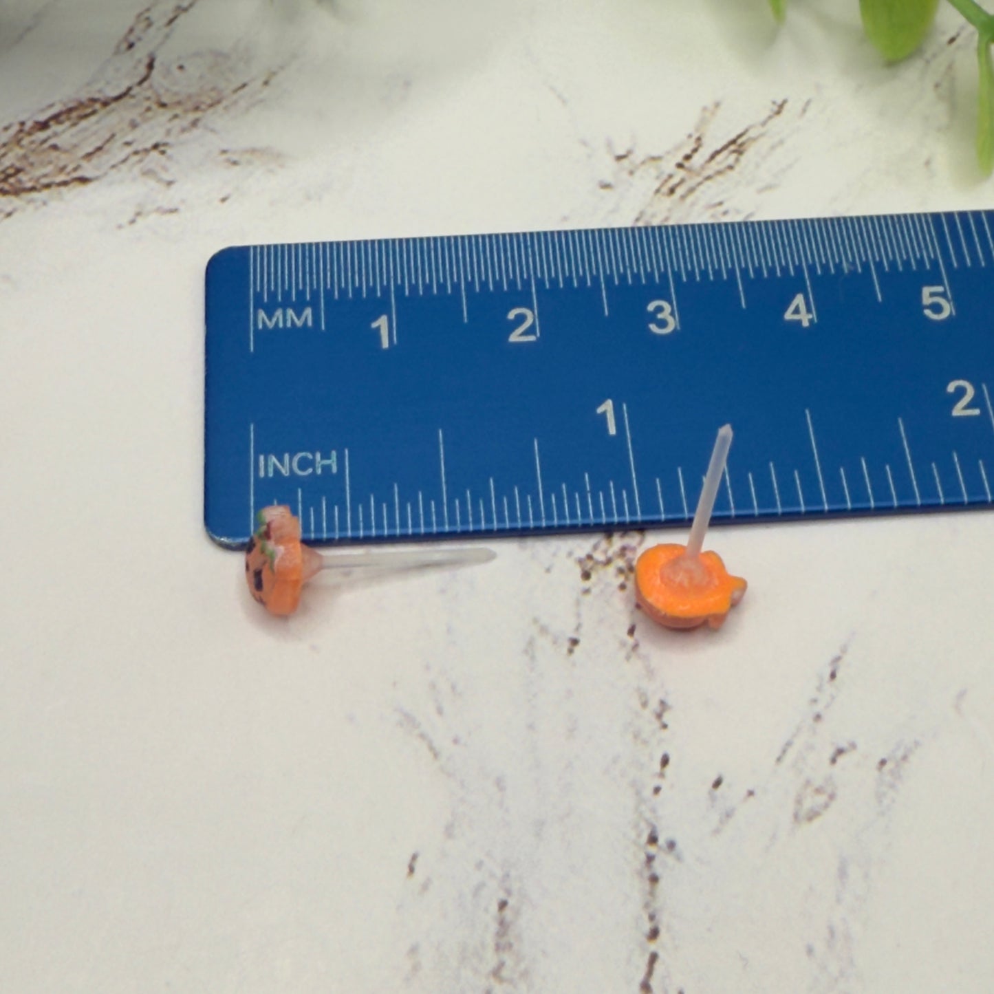 Pumpkin Halloween Silicone Plastic Post Doll Earrings • 18 Inch Fashion Doll Jewelry