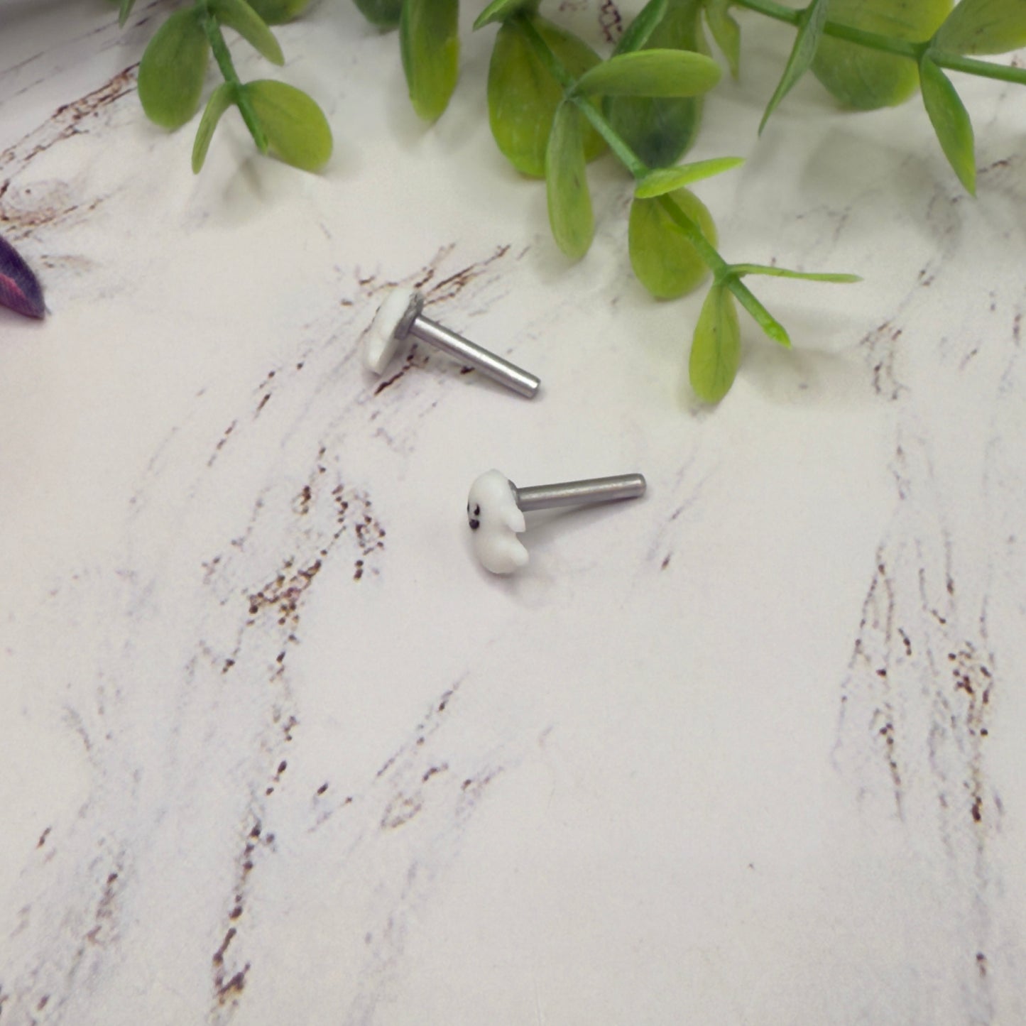 Ghost Halloween Post Doll Earrings •2mm Post fit 18 Inch Fashion Doll