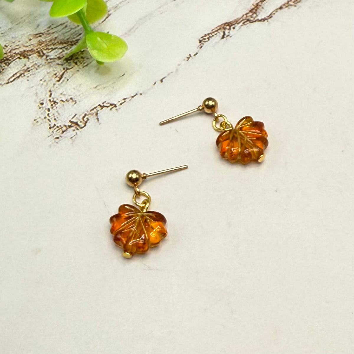Fall Autumn Leaf Dangle Post Doll Earrings | for 18 Inch Fashion Dolls
