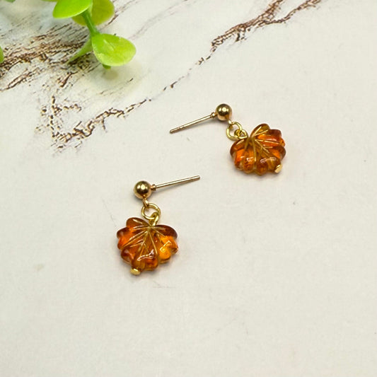 Fall Autumn Leaf Dangle Post Doll Earrings | for 18 Inch Fashion Dolls