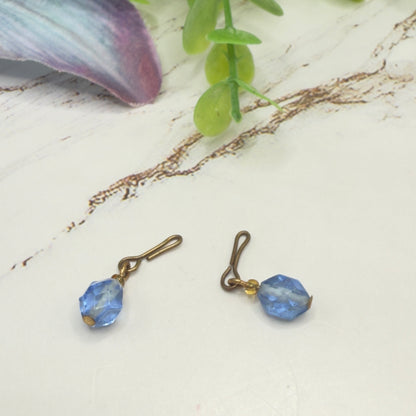 Blue Crystal Dangle  Doll Earrings • 10-12 Inch Fashion Doll Jewelry 1:6