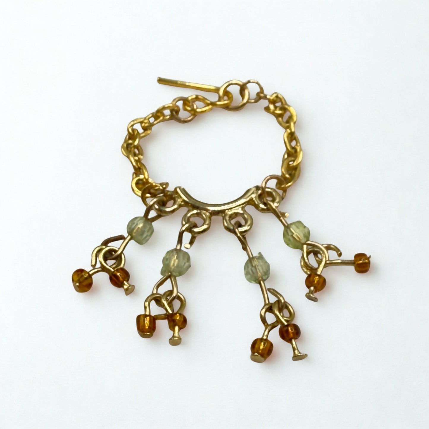 Light Gray & Brown  Beaded Multi Dangle Gold Doll Necklace
 • 10-12 Inch Fashion Doll Jewelry 1:6