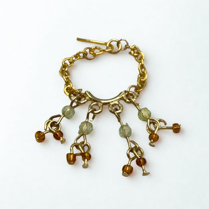 Light Gray & Brown  Beaded Multi Dangle Gold Doll Necklace
 • 10-12 Inch Fashion Doll Jewelry 1:6