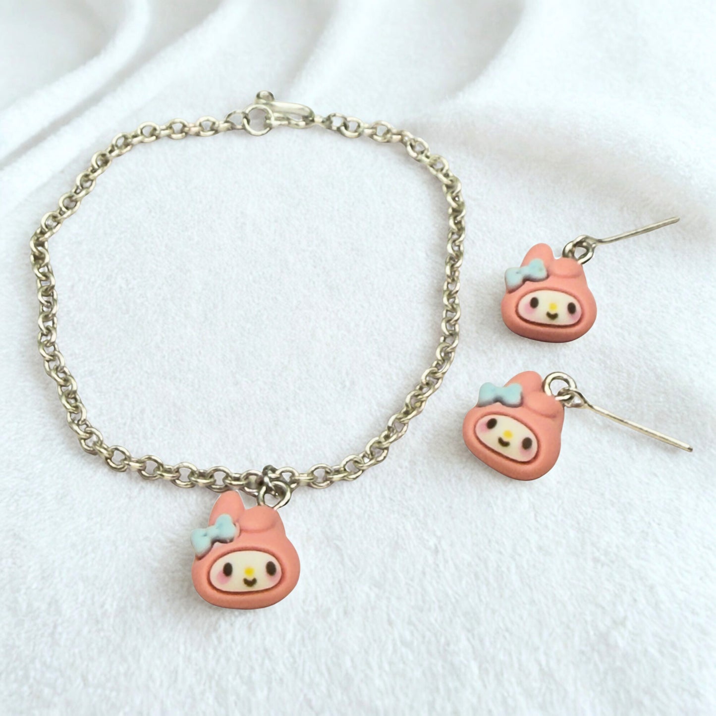 Pink Bunny Melody Sanrio Charm Doll
Necklace & Earrings • 18 Inch Fashion Doll Jewelry