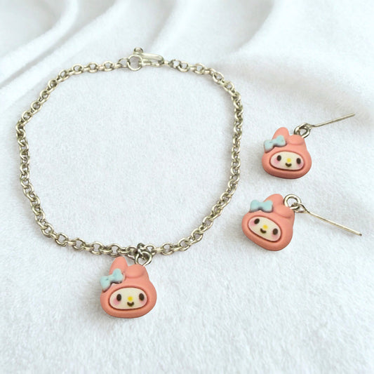 Pink Bunny Melody Sanrio Charm Doll
Necklace & Earrings • 18 Inch Fashion Doll Jewelry