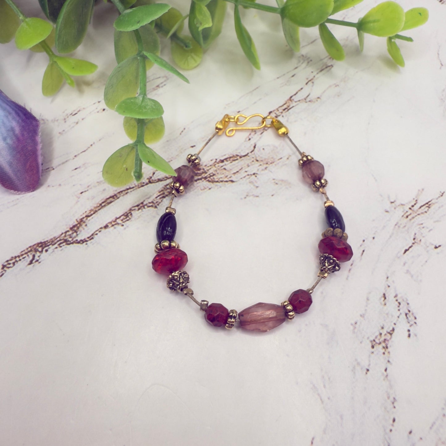 Red Black Multi Color Beaded Wire Strung Doll Necklace • 18 Inch Fashion Doll Jewelry