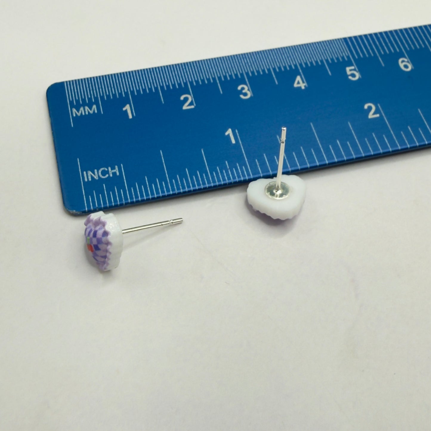 Purple Lattice Design Heart Post Doll Earrings • 18 Inch Fashion Doll Jewelry