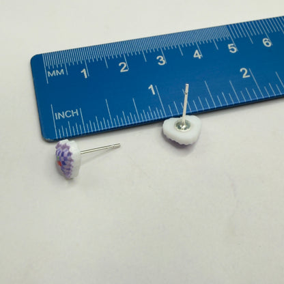 Purple Lattice Design Heart Post Doll Earrings • 18 Inch Fashion Doll Jewelry