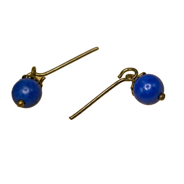 Blue Glass Round Dangle Doll Earrings · 14 Inch Fashion Doll Jewelry