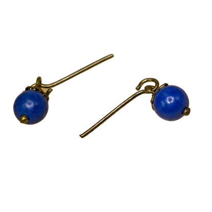 Blue Glass Round Dangle Doll Earrings · 14 Inch Fashion Doll Jewelry