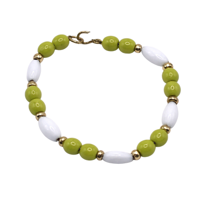 Green White Beaded Necklace for 14” Doll fits Wellie Wisher Doll