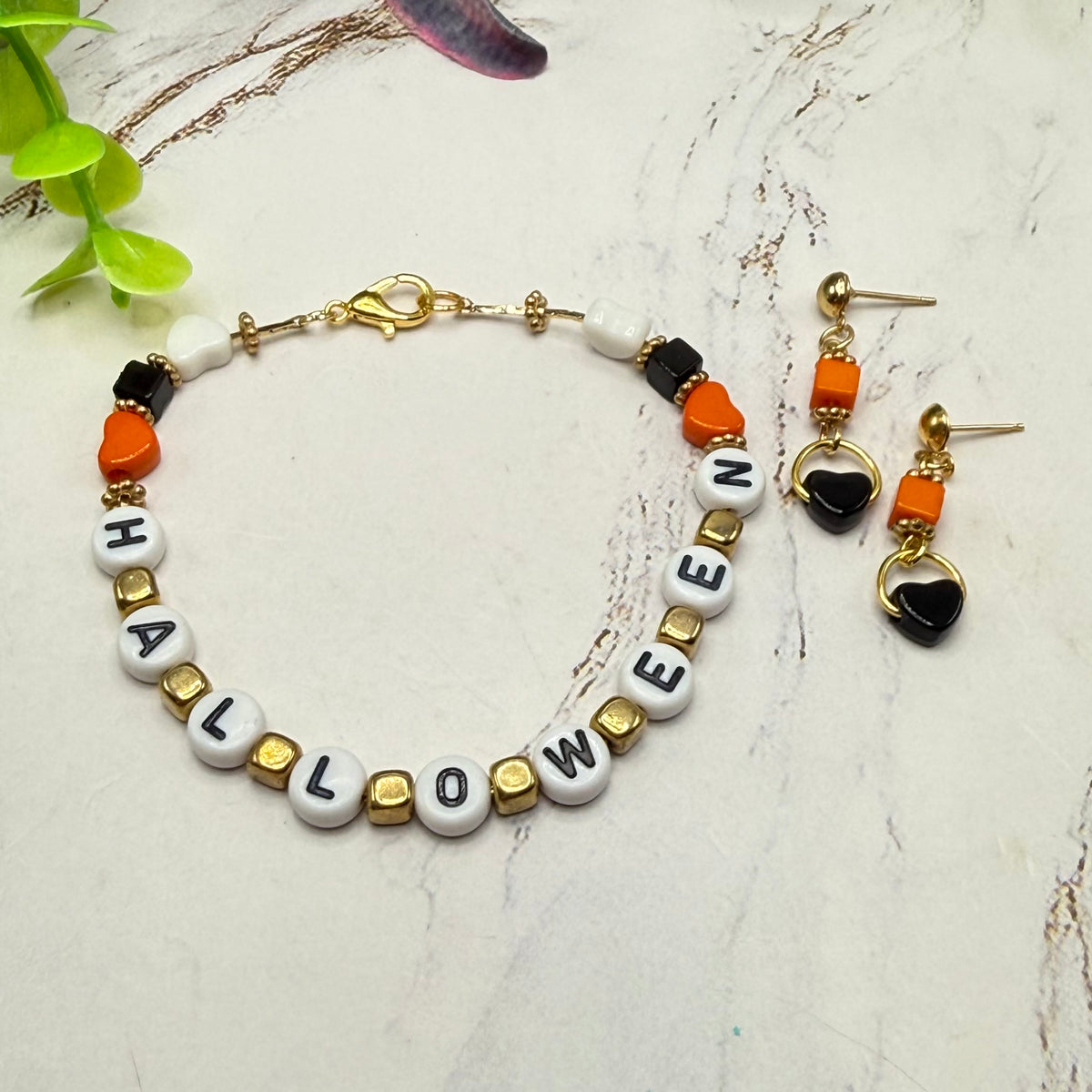 Halloween Beaded Necklace and Earrings Set | for 18 Inch Fashion Doll