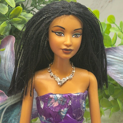 Clear Rhinestone V -Shape Doll Necklace • 10-12” 1:6 Fashion Doll Jewelry