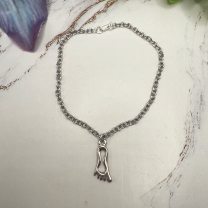 Silver Foot Charm Doll Necklace • 18 Inch Fashion Doll Jewelry