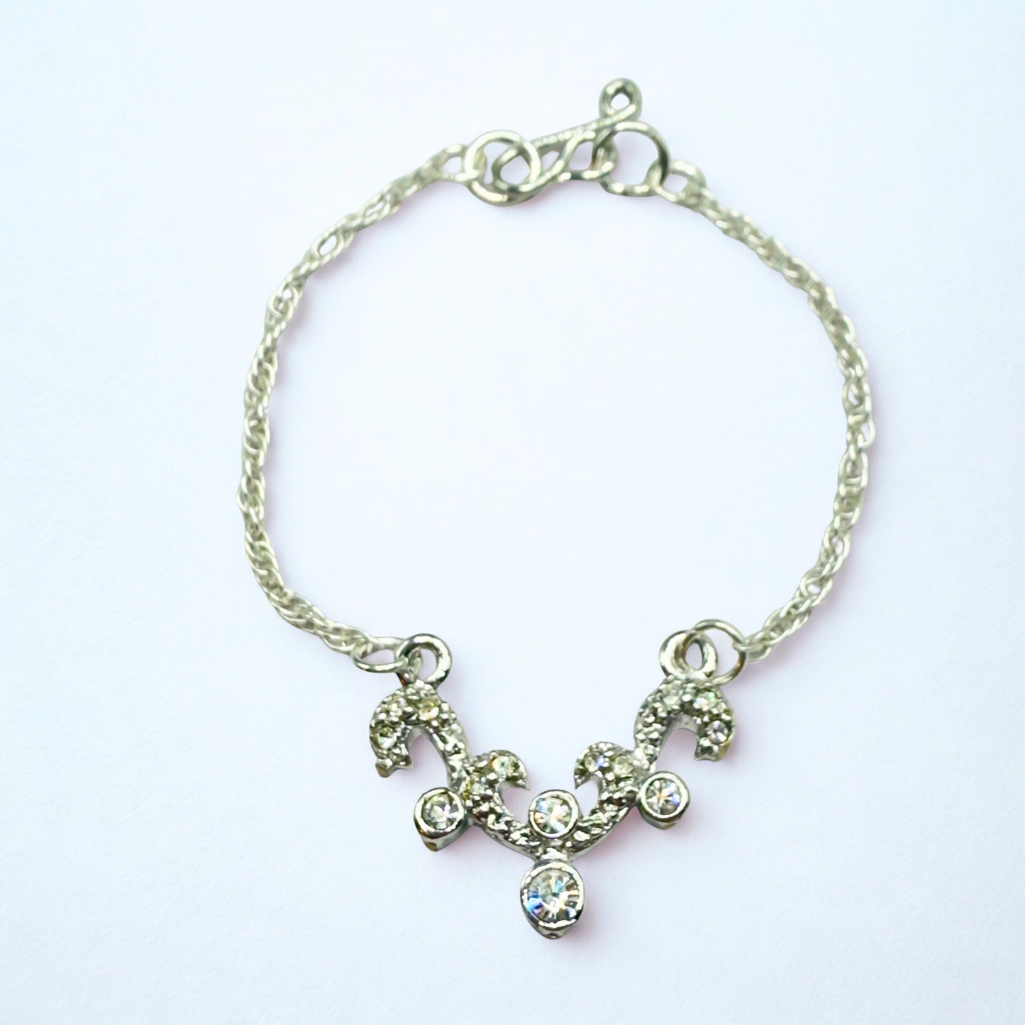 Clear Rhinestone Glamour Silver Doll Necklace • 16 Inch Fashion Doll Jewelry