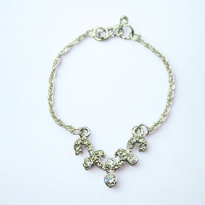 Clear Rhinestone Glamour Silver Doll Necklace • 16 Inch Fashion Doll Jewelry