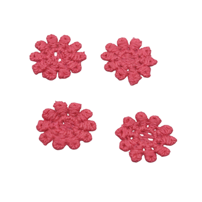 Set Of Four Pink Crochet Fabric Doilies Doily • Dollhouse Miniatures