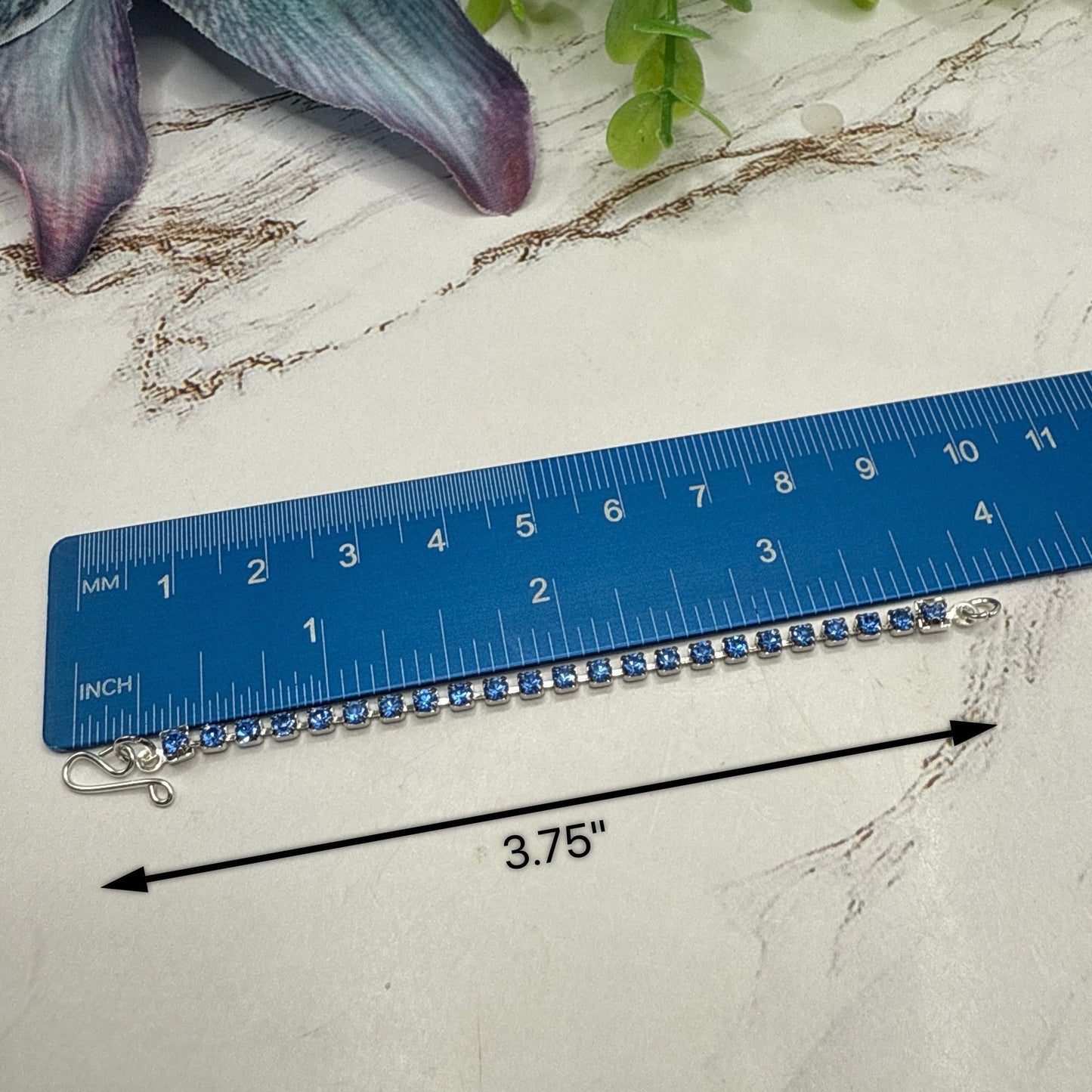 Blue Rhinestone Silver Doll Necklace • 16 Inch Fashion Doll Jewelry